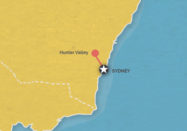 Route map for 1 Day Hunter Valley Food & Wine Tour