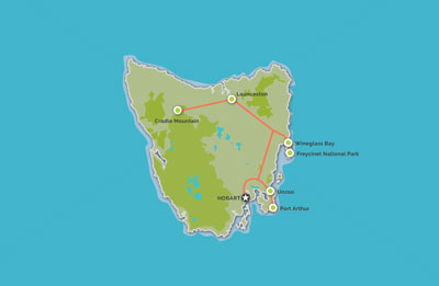 Route map for 3 Day Coast to Mountain