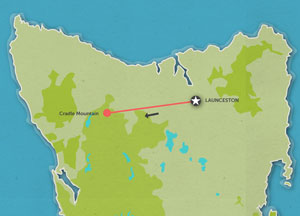 Route map for 1 Day Cradle Mountain Tour