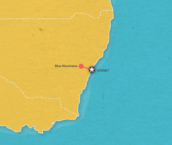 Route map for 1 Day Blue Mountains Tour