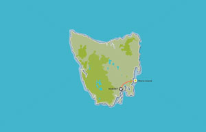 Route map for 1 Day Maria Island Tour