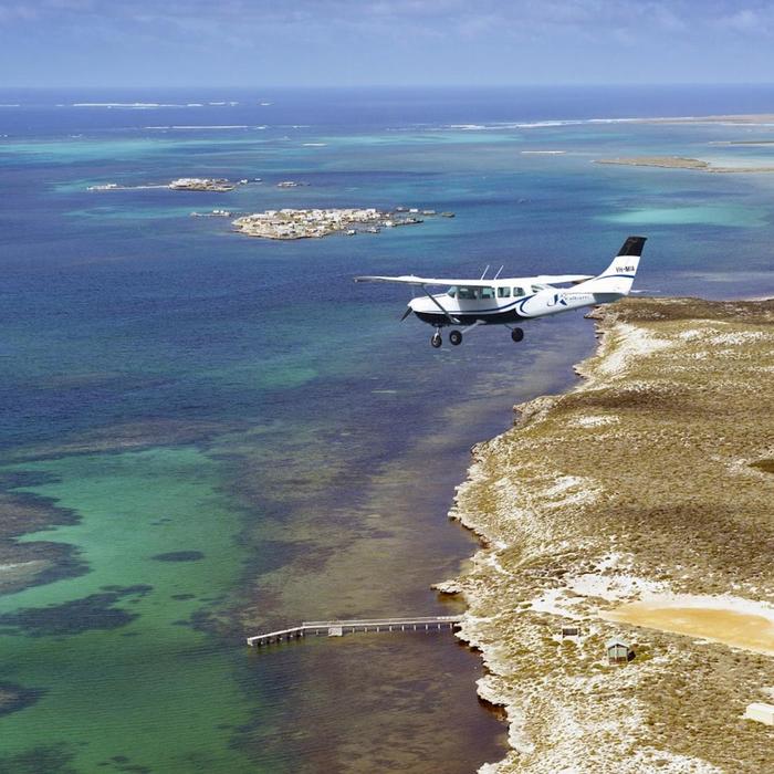 Kalbarri Scenic Flights Abrolhos Islands & Batavia Shipwreck Tour with Pink Lake add-on