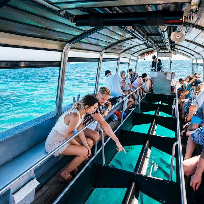 Great Adventures Green Island Eco (Snorkel Gear or Glass Bottom Boat) + Seawalker Helmet Dive