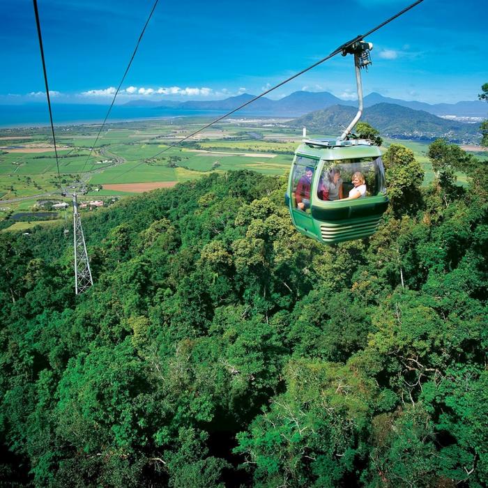 Down Under Tours Kuranda, Skyrail (9:45am), Scenic Rail (3:30pm) incl Return Northern Beaches Transfers