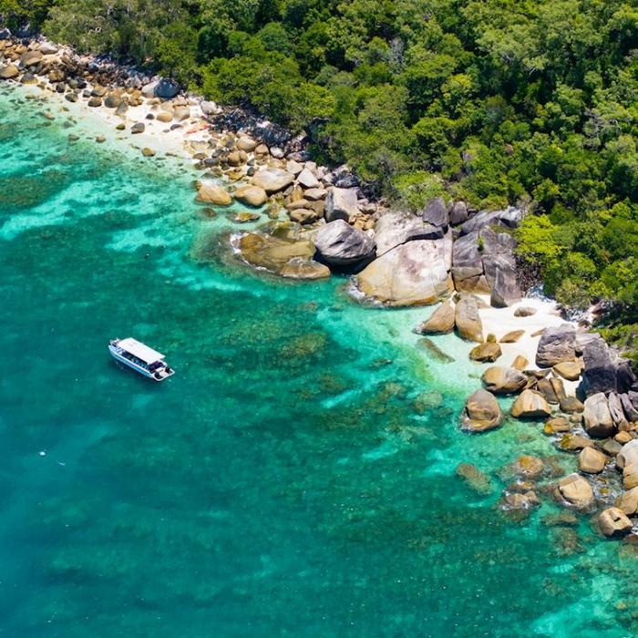 Sunlover Reef Cruises Fitzroy "Island Essentials": Boat Transfers +1 selection of: Glass bottom boat OR snorkeling equipment