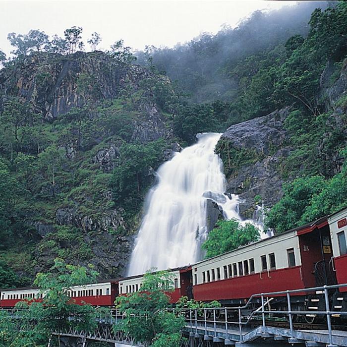 Down Under Tours Kuranda, Scenic Rail (09:50am), Rainforestation and Skyrail (3:45pm) incl. Return Cairns Transfers