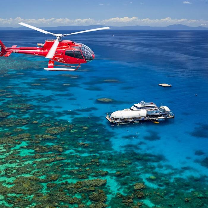 Great Adventures Moore Reef Pontoon Day Tour (+ 10 Minute Helicopter Flight)