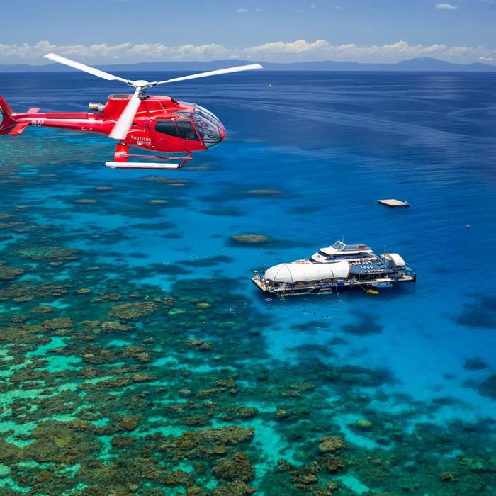 Great Adventures Green Island + Moore Reef Pontoon Combo (+ 10 Minute Helicopter Flight)