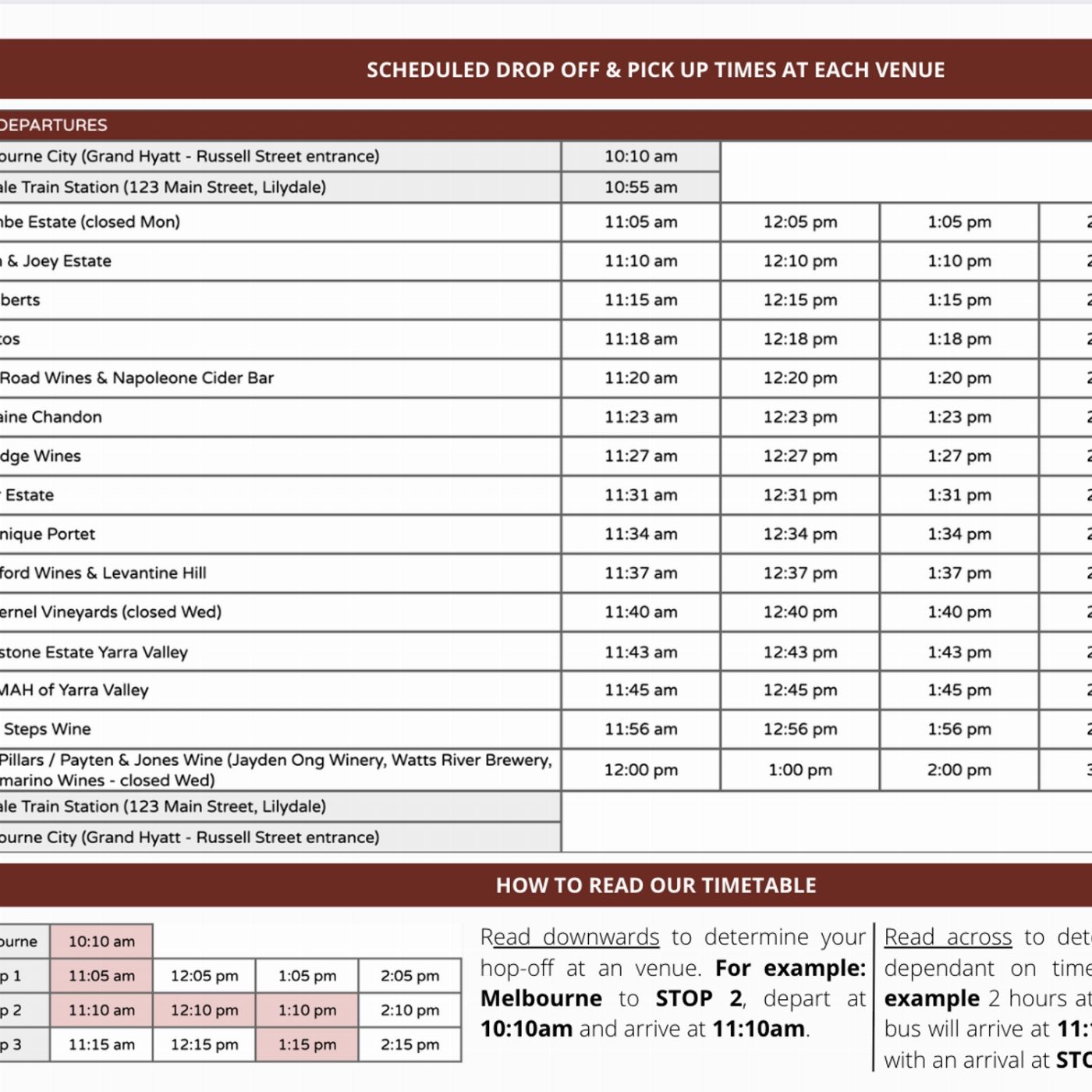 Hop It RED Route Yarra Valley Hop-On-Hop-Off Bus Ticket