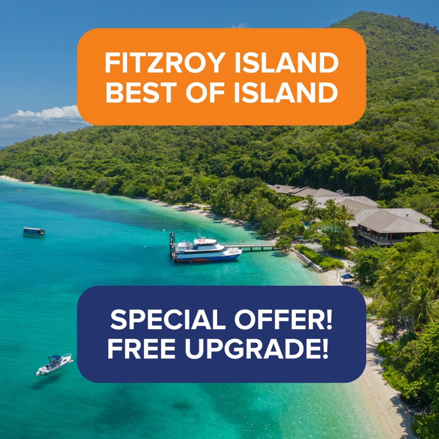 Sunlover Reef Cruises SPECIAL - Fitzroy "Best of Island" - Ferry + Lunch + Snorkel Gear + Glass Bottom Boat (Family 2A/2C) - Until 31 March 2027