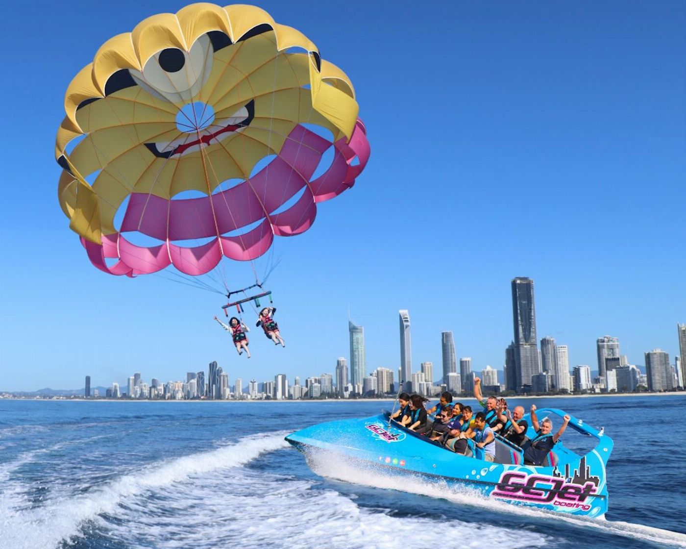 GC Jetboat and Parasail Gold Coast Tandem Parasail & Jetboat - For 2