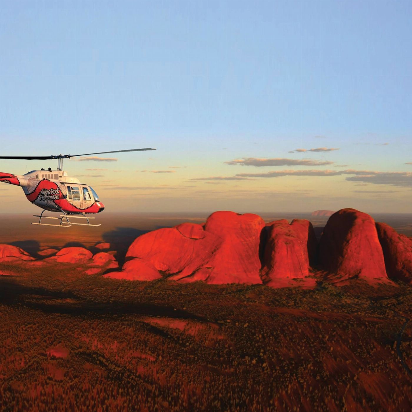 Ayers Rock Helicopters Fly over Uluru-Kata Tjuta National Park