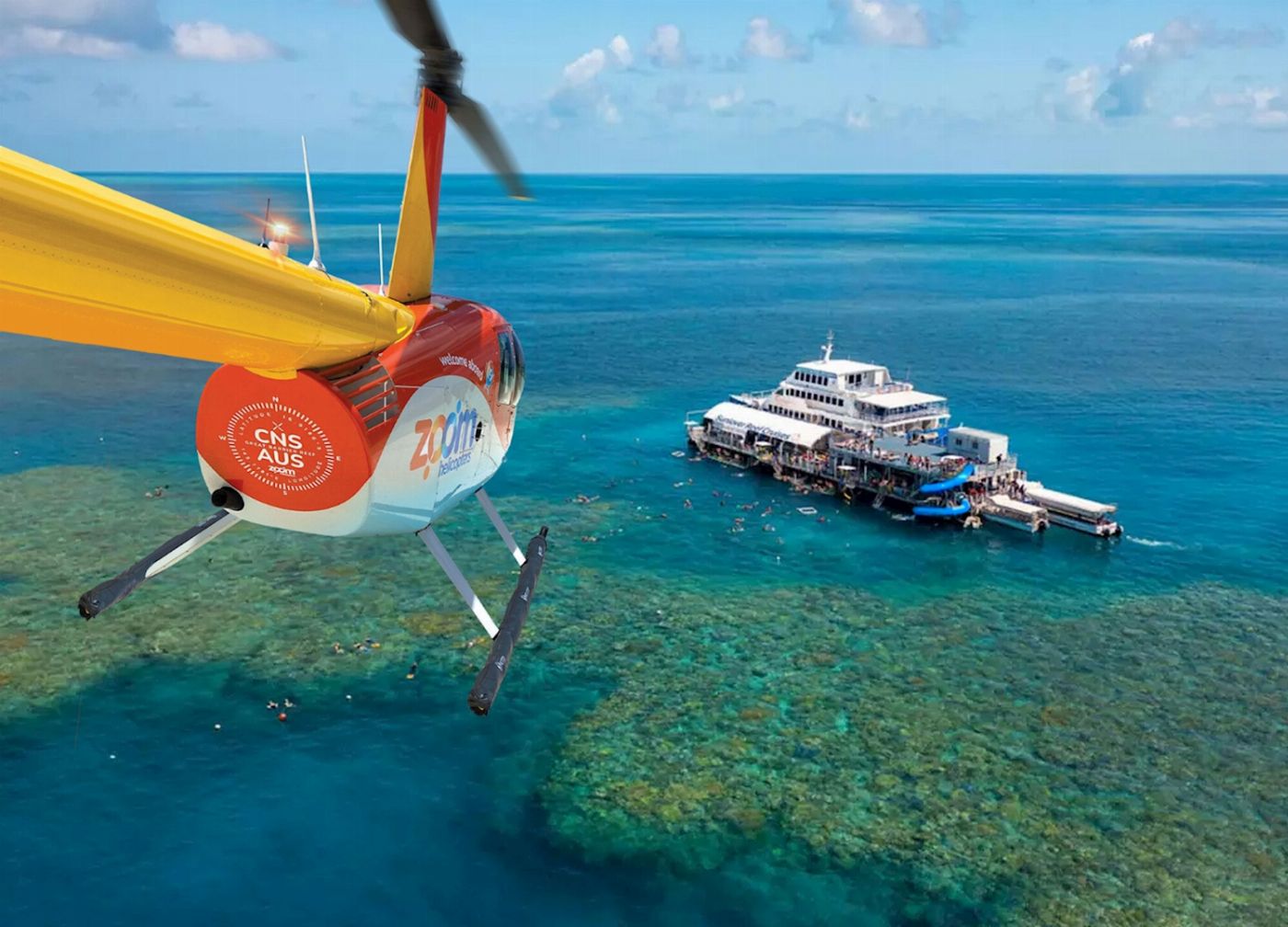 Sunlover Reef Cruises Reef Zoom Half Day Tour, Cruise Out+Fly Back