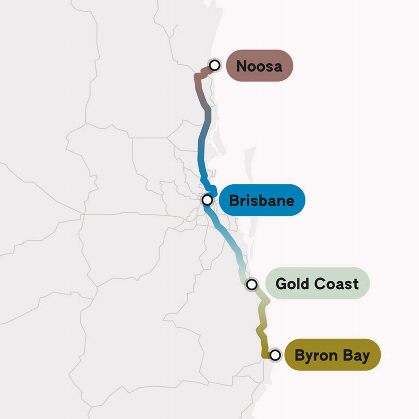 Joey Travel 1 Trip Pass (Noosa / Byron Bay / Brisbane / Gold Coast)