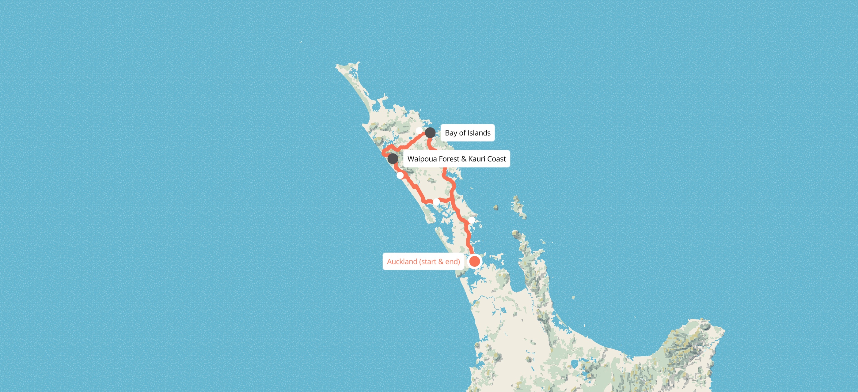 4 Day Far North Escape Tour map