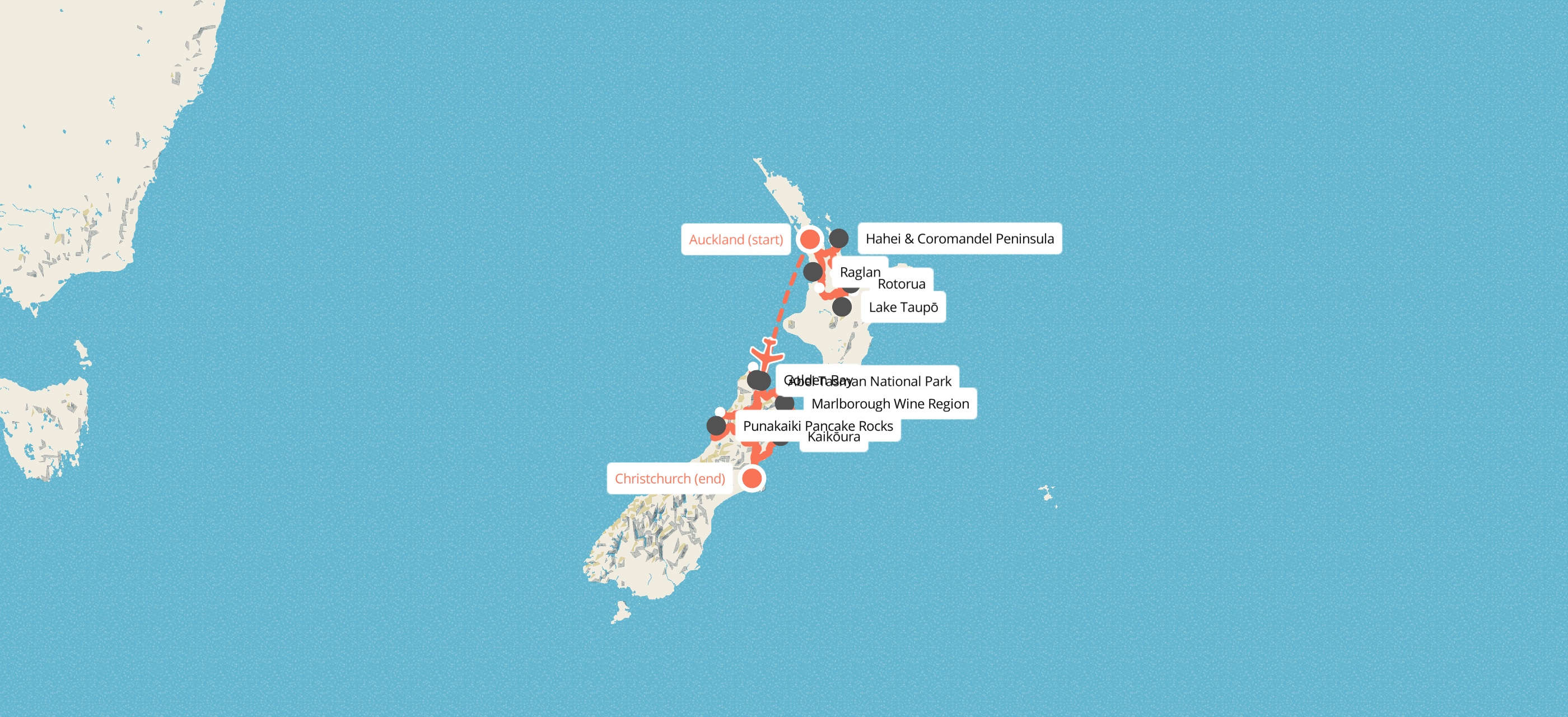 14 Day New Zealand Adventurer Tour map