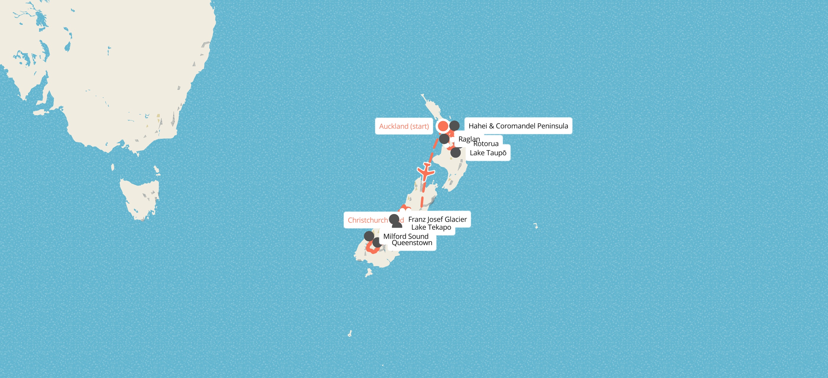 14 Day New Zealand Explorer Tour map
