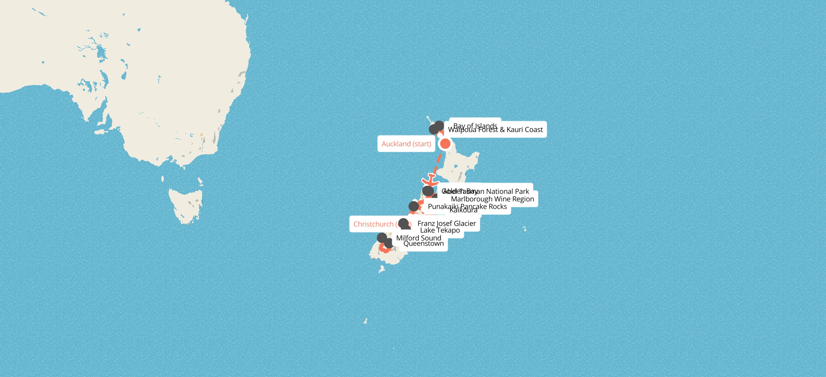 18 Day New Zealand Uncovered Tour map